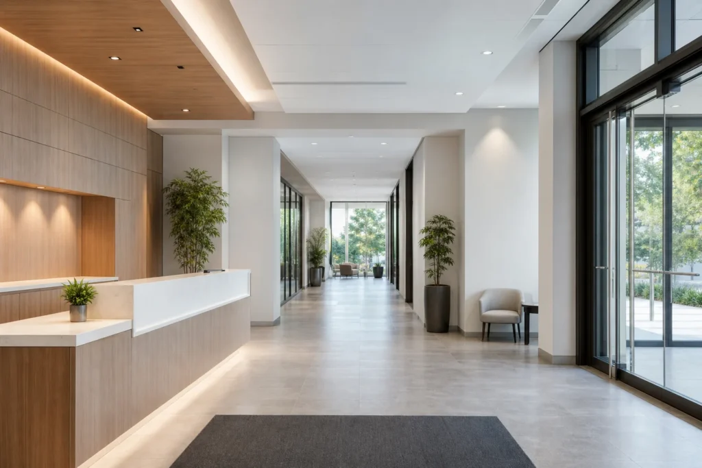 Day porter maintains a welcoming Menlo Park reception area